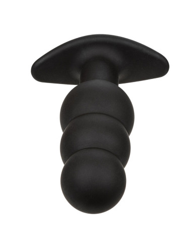CALEXOTICS - ROCK BOTTOM BEADED ANAL PLUG 10 VIBRATIONS SILICONE BLACK