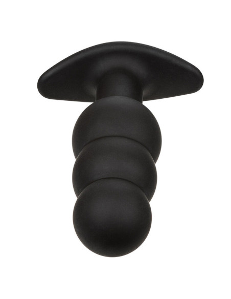 CALEXOTICS - ROCK BOTTOM BEADED ANAL PLUG 10 VIBRATIONS SILICONE BLACK