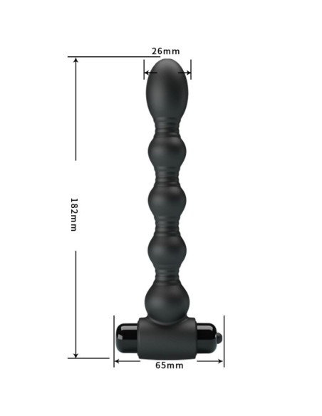 PRETTY LOVE - LYNN SILICONE ANAL PLUG 10 VIBRATIONS BLACK
