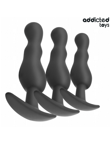 ADDICTED TOYS - 3 ANALINIŲ KAMŠČIŲ RINKINYS, SILIKONINIS, 1 MODELIS