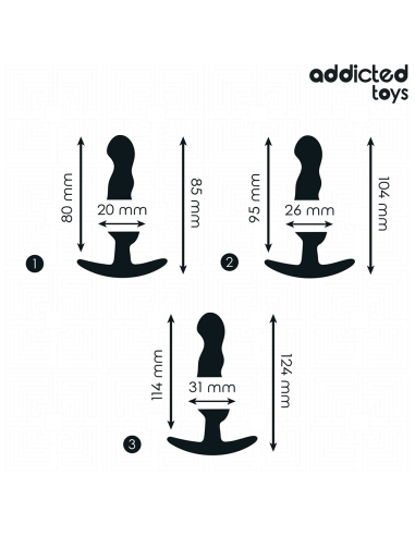 ADDICTED TOYS - SET OF 3 ANAL PLUG SILICONE MODEL 1