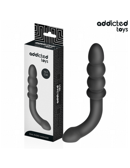 ADDICTED TOYS - Dvigubas analinis masažuoklis iš silikono 16,5 cm
