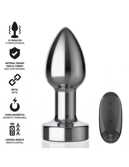 INTENSE - ANAL PLUG 10 VIBRATIONS METAL WITH REMOTE CONTROL S