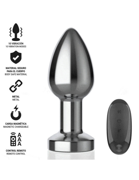 INTENSE - ANAL PLUG 10 VIBRATIONS METAL WITH REMOTE CONTROL M
