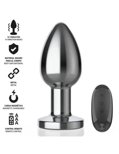 INTENSE - ANAL PLUG 10 VIBRATIONS METAL WITH REMOTE CONTROL L