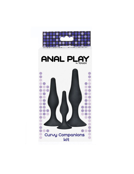 TOYJOY - ANAL PLAY CURVY COMPANIONS ANAL PLUG 3 PIECES BLACK