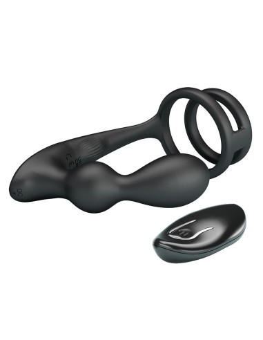 MR PLAY - VIBRATING ANAL PLUG WITH PENIS RING REMOTE CONTROL
