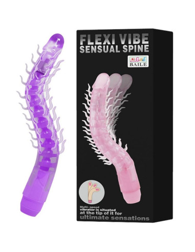 BAILE - FLEXI VIBE SENSUAL SPINE BENDABLE VIBRATING DILDO LILAC 23.5 CM