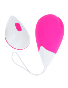 OHMAMA - TEXTURED VIBRATING EGG 10 MODES PINK AND WHITE