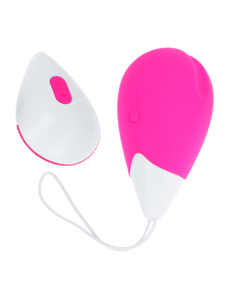 OHMAMA - TEXTURED VIBRATING EGG 10 MODES PINK AND WHITE