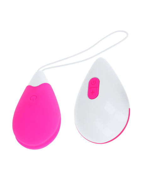 OHMAMA - TEXTURED VIBRATING EGG 10 MODES PINK AND WHITE