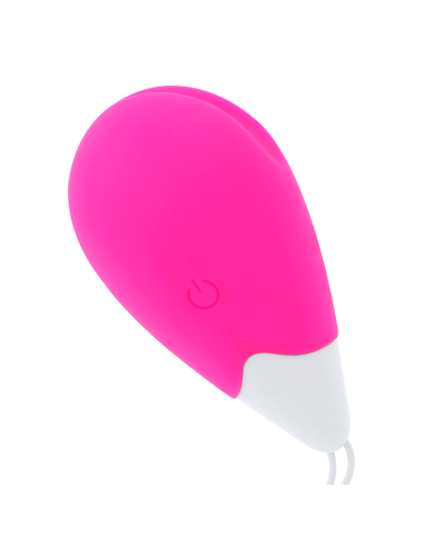 OHMAMA - TEXTURED VIBRATING EGG 10 MODES PINK AND WHITE