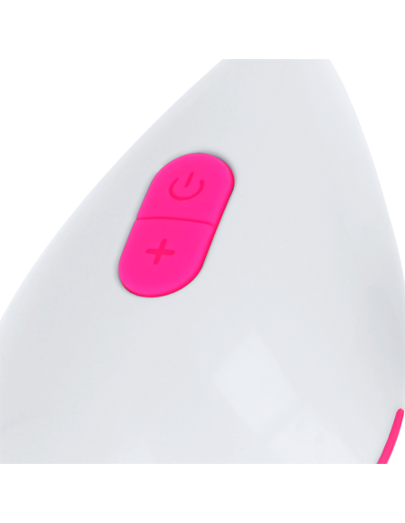 OHMAMA - TEXTURED VIBRATING EGG 10 MODES PINK AND WHITE