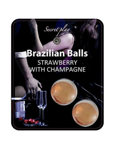 SECRETPLAY - STRAWBERRY AND CHAMPAGNE BRAZILIAN BALLS SET