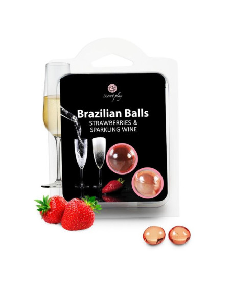 SECRETPLAY - STRAWBERRY AND CHAMPAGNE BRAZILIAN BALLS SET