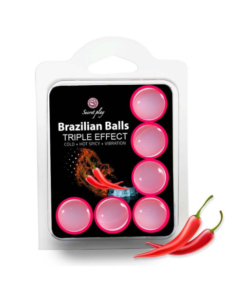 SECRETPLAY - SET 6 BRAZILIAN BALLS TRIPLE EFFECT