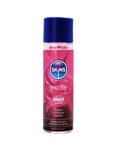SKINS - „EXCITE“ VANDENS PAGRINDU PAGAMINTAS LUBRIKANTAS 130 ML