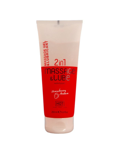 HOT - MASSAGE and GLIDE GEL 2IN1 STRAWBERRY 200 ML