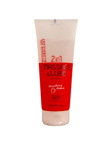 HOT - MASSAGE and GLIDE GEL 2IN1 STRAWBERRY 200 ML
