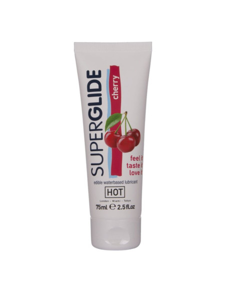 HOT - SUPERGLIDE EDIBLE LUBRICANT WATERBASED CHERRY 75 ML