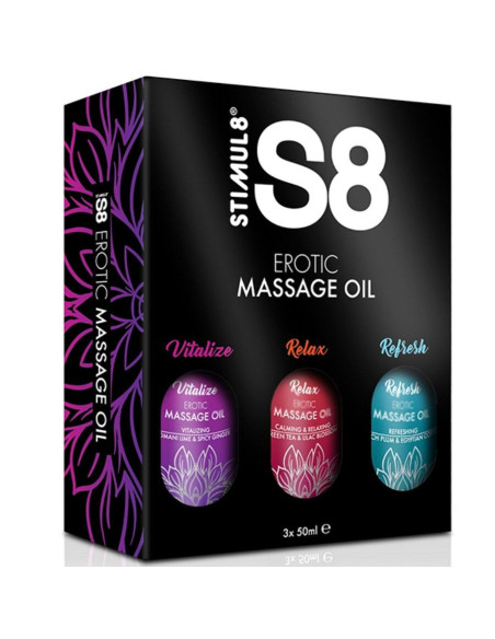 STIMUL8 - S8 MASSAGE OIL BOX 3 X 50 ML