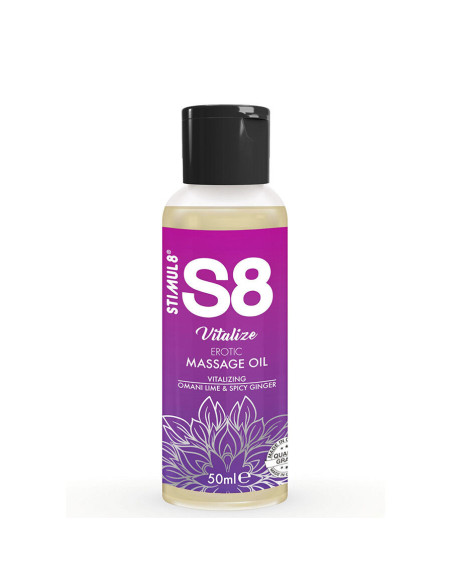 STIMUL8 - S8 VITALIZE Erotinis masažinis aliejus su laimu 50 ml