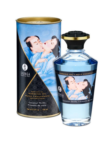 SHUNGA - KOKOSŲ SKONIO ŠILDANTIS MASAŽINIS ALIEJUS 100 ML