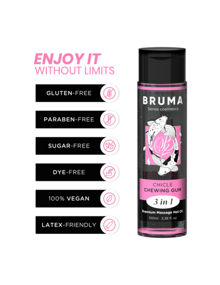 BRUMA - PREMIUM MASSAGE HOT OIL CHEWING GUM 3 IN 1 - 100 ML