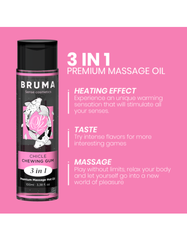 BRUMA - PREMIUM MASSAGE HOT OIL CHEWING GUM 3 IN 1 - 100 ML