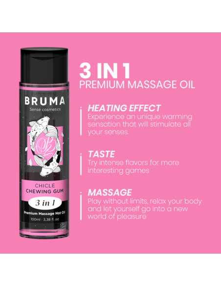 BRUMA - PREMIUM MASSAGE HOT OIL CHEWING GUM 3 IN 1 - 100 ML