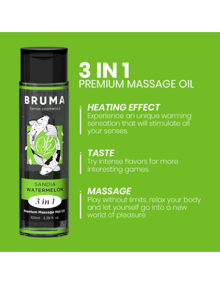 BRUMA - PREMIUM MASSAGE HOT OIL WATERMELON 3 IN 1 - 100 ML