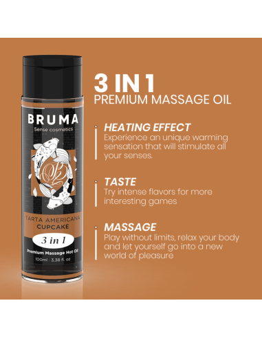 BRUMA - PREMIUM MASSAGE HOT OIL CUPCAKE 3 IN 1 - 100 ML