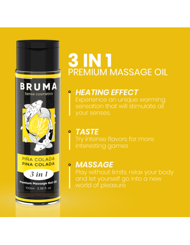 BRUMA - PREMIUM MASSAGE HOT OIL PINA COLADA 3 IN 1 - 100 ML