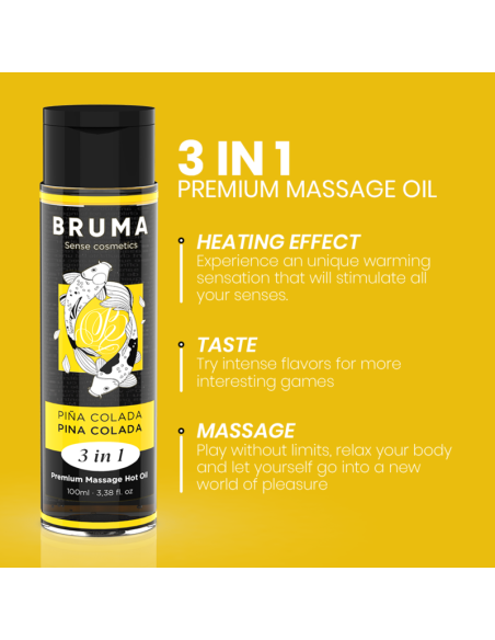 BRUMA - PREMIUM MASSAGE HOT OIL PINA COLADA 3 IN 1 - 100 ML