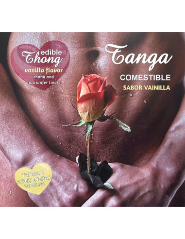 HOTFLOWERS - MENS THONG 2 VANILLA WAFER NIPPLE -es-pt-en-fr-it-