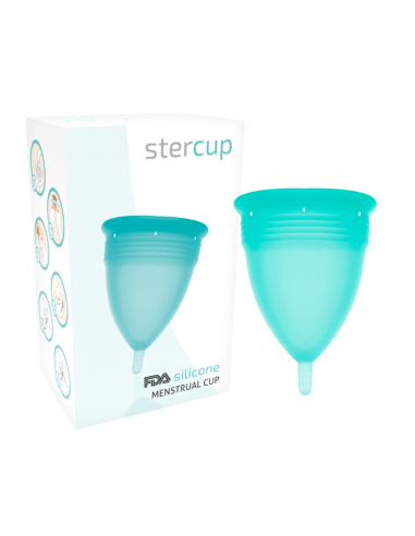 STERCUP - FDA patvirtinta silikoninė menstruacinė taurelė su akvamarino spalva - L dydis