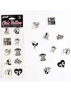 SECRET PLAY - SET OF 10 TEMPORARY TATTOOS KINKY COLLECTION 2