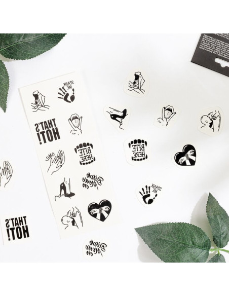SECRET PLAY - SET OF 10 TEMPORARY TATTOOS KINKY COLLECTION