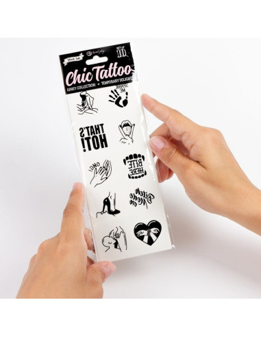SECRET PLAY - SET OF 10 TEMPORARY TATTOOS KINKY COLLECTION