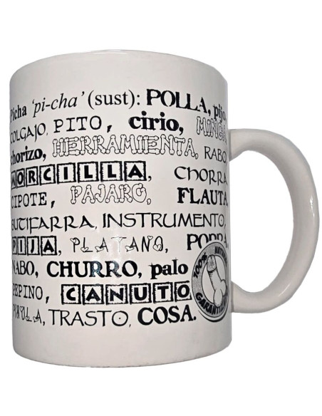 DIABLO PICANTE - WHITE MUG WITH PENIS SYNONYMS 370 ML
