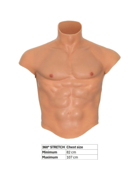 HIDDEN DESIRE - ALTER EGO SILICONE MALE TORSO SHIRT WITH ABS FLESH