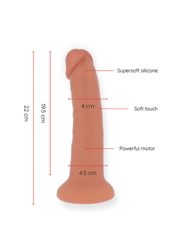 ONINDER - DIDELIS BOGOTÁ VIBRUOJAMAS DILDO, 9 GREIČIAI, NATŪRALUS, 22 CM - O - 4,5 CM - NEMOKAMA PROGRAMĖLĖ