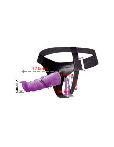 BAILE - LILAC FEMALE ANAL AND VAGINAL HARNESS GPOINT 17 CM