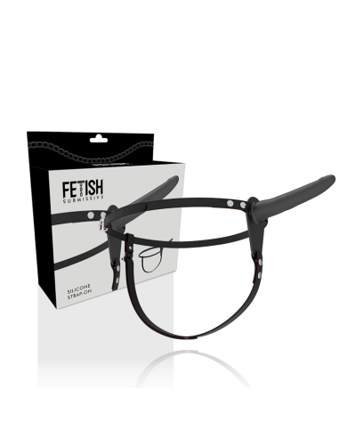 FETISH SUBMISSIVE HARNESS - BLACK SILICONE 15 CM