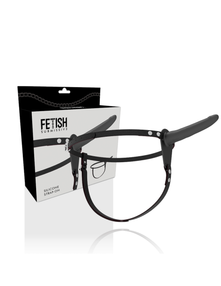 FETISH SUBMISSIVE HARNESS - JUODAS SILIKONINIS 15 CM