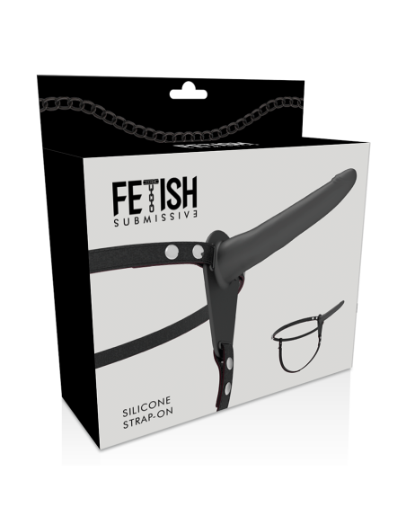 FETISH SUBMISSIVE HARNESS - JUODAS SILIKONINIS 15 CM