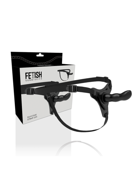 FETISH SUBMISSIVE HARNESS - BLACK SILICONE G-SPOT 16 CM