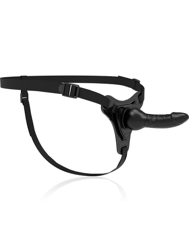 FETISH SUBMISSIVE HARNESS - JUODAS SILIKONINIS REALISTINIS 16 CM