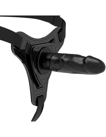 FETISH SUBMISSIVE HARNESS - REALISTINIS JUODAS SILIKONINIS 15 CM