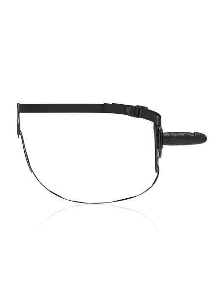 FETISH SUBMISSIVE HARNESS - REALISTINIS JUODAS SILIKONINIS 15 CM